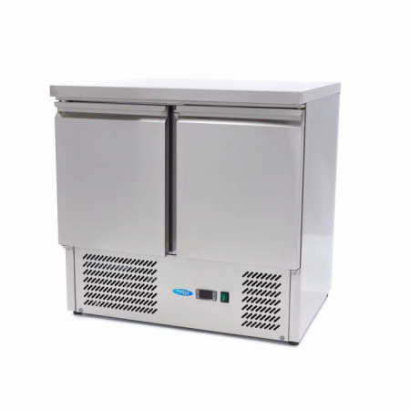 Mese reci - Masa frigorifica inox 90cm cu 2 usi si rafturi reglabile