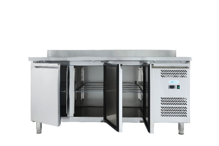 Masa frigorifica inox cu 3 usi si agregat lateral, GN1/1, 417 litri, -2+8°C FORCOLD [1]