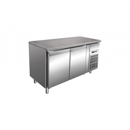Echipamente Frigorifice - Masa frigorifica inox pizza cu 2 usi si agregat lateral, 413 litri, +2+8°C