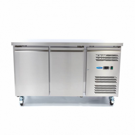 Mese reci - Masa frigorifica cu 2 usi, agregat laterat si roti, 314L, 350W