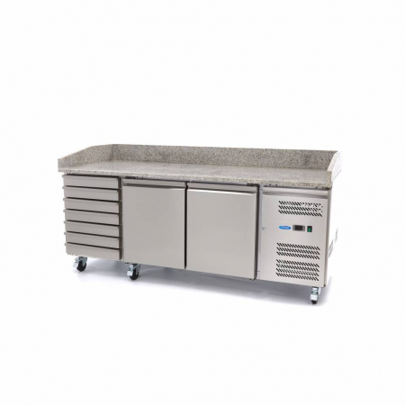Masa frigorifica pizza 2 usi, cu 7 sertare, 202cm, 350W [1]