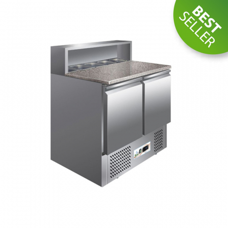 Echipamente Frigorifice - Masa frigorifica pizza 2 usi, cu vitrina incorporata, 5 x 1/6GN, +2+8°C