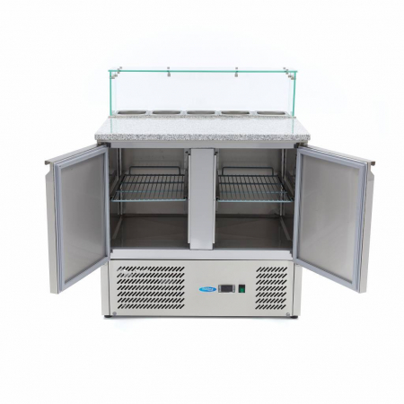 Masa frigorifica pizza 2 usi, cu vitrina din sticla, 5x1/6 GN [2]