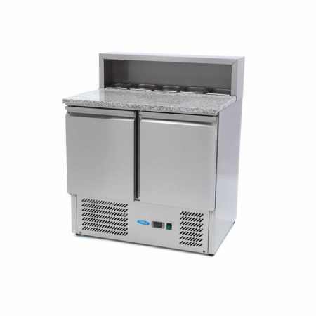 Echipamente Frigorifice - Masa frigorifica pizza 90cm cu 2 usi si blat din granit