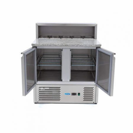 Masa frigorifica pizza 90cm cu 2 usi si blat din granit [2]