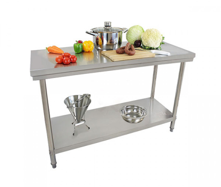 Mese de lucru inox - Masa inox 600 mm cu polita demontabila - 2000x600x845h mm BA200