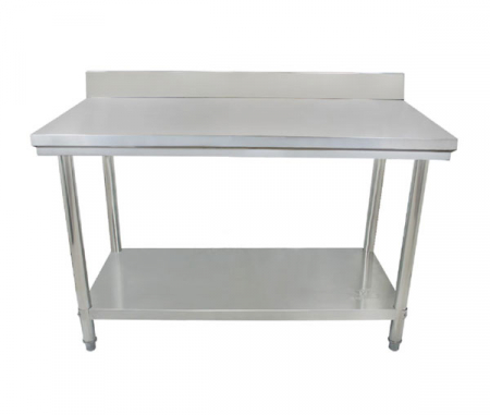 Masa inox 600 mm cu rebord si polita demontabila - 1800x600x845h mm BA180a [1]