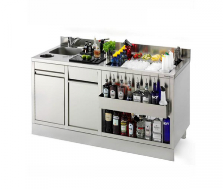 Bar si Terasa - Masa inox bar statie cocktail 1600x700x900h mm
