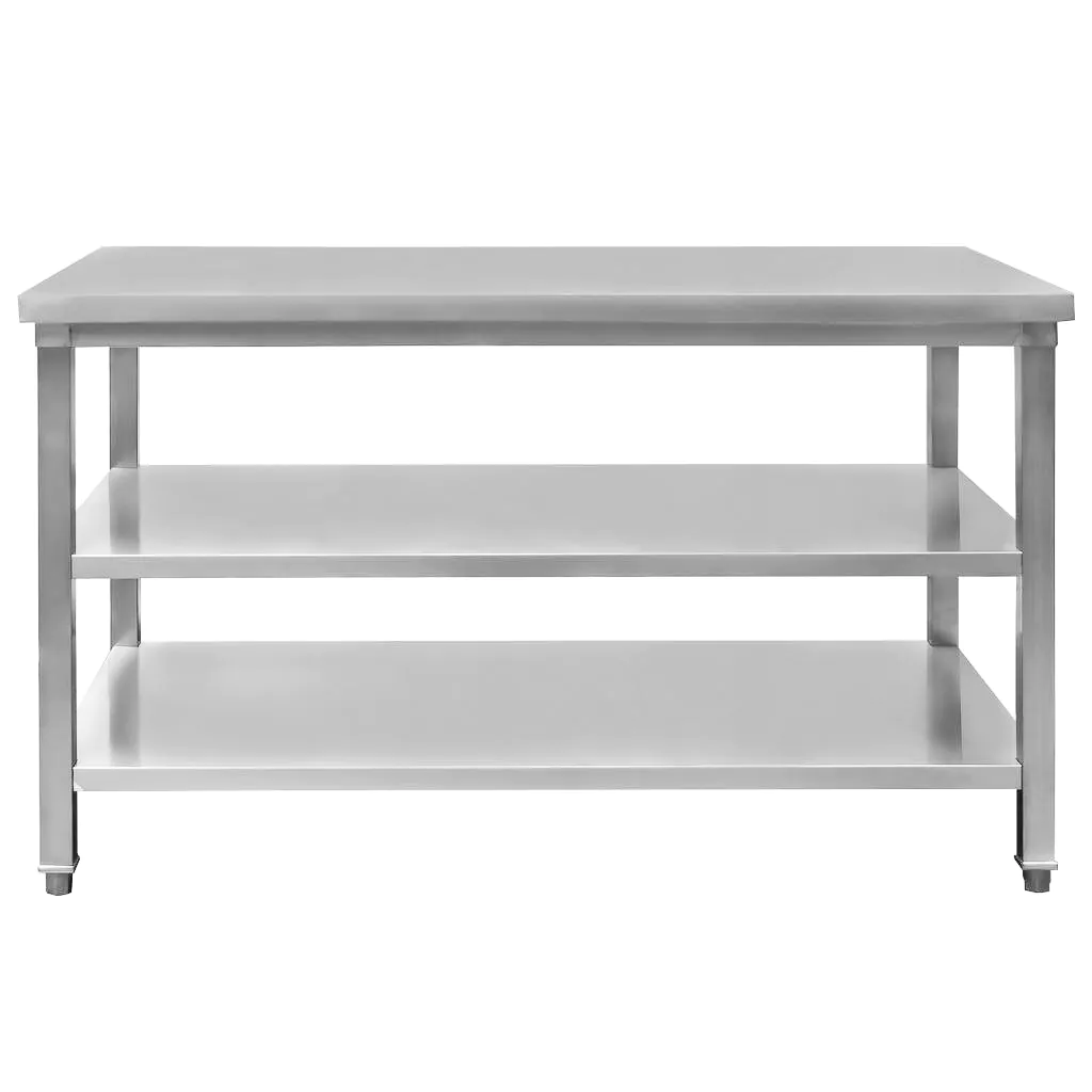 Masa inox centrala cu 2 rafturi 150x70x85cm [6]