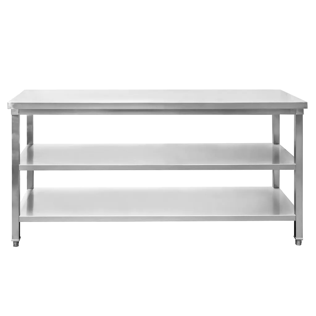 Masa inox centrala cu 2 rafturi 180x60x85cm [1]