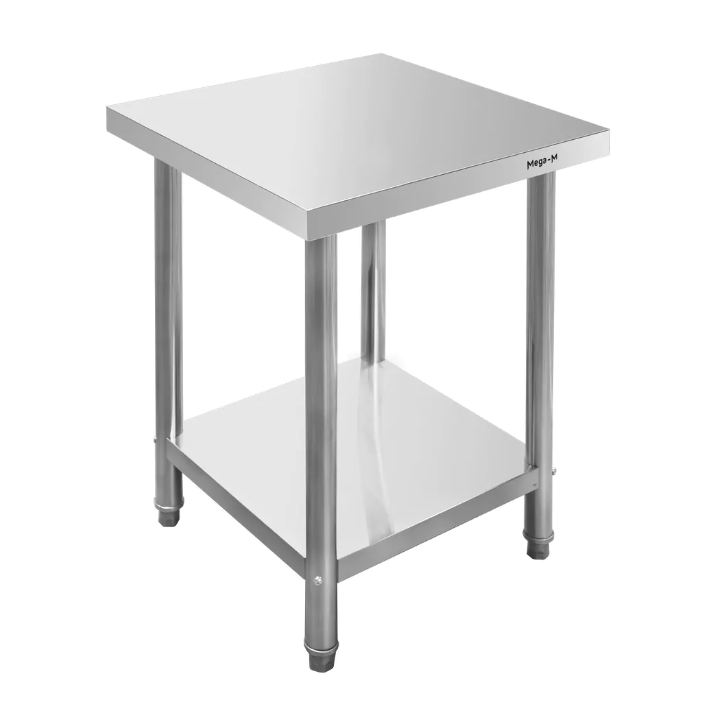 Mese de lucru inox centrala - Masa inox centrala cu raft 60x60x85cm, uz horeca