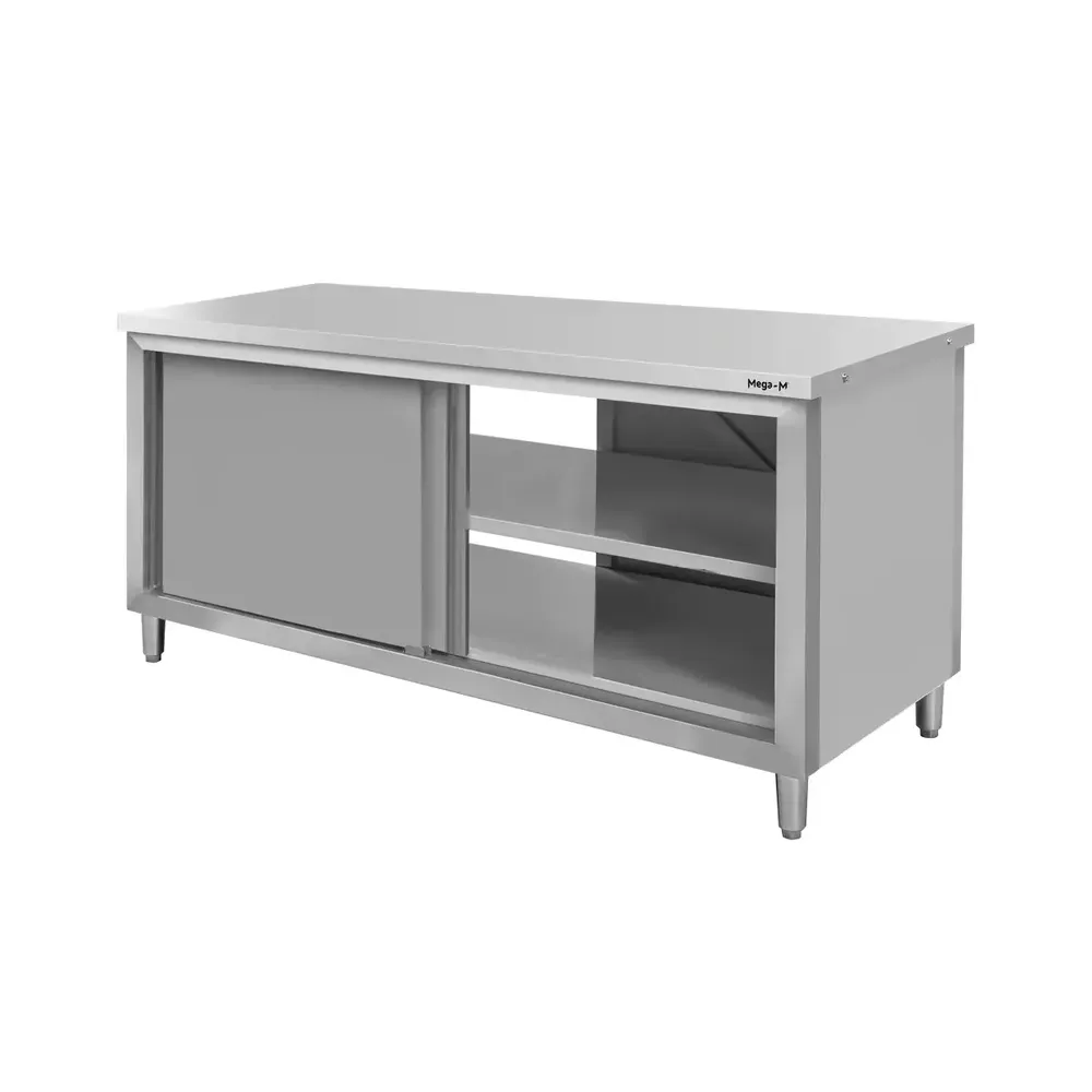 Mese de lucru inox - Masa inox centrala cu trecere 180x70x85cm