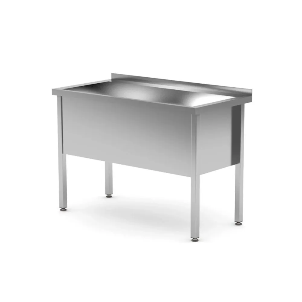 Spalatoare inox cu 1 cuva - Masa inox cu un singur bazin, sudata, 120x60x85 cm
