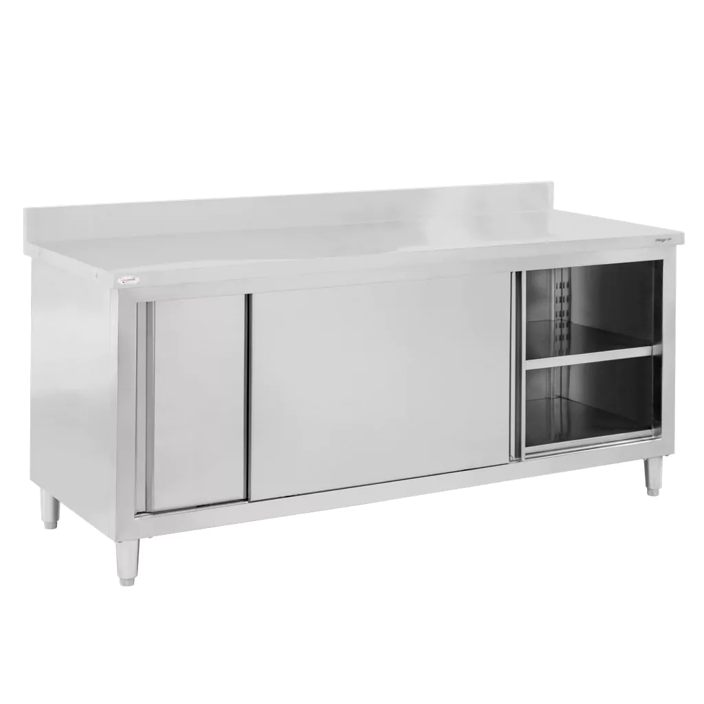 Masa inox perete cu dulap 200x70x85cm [6]