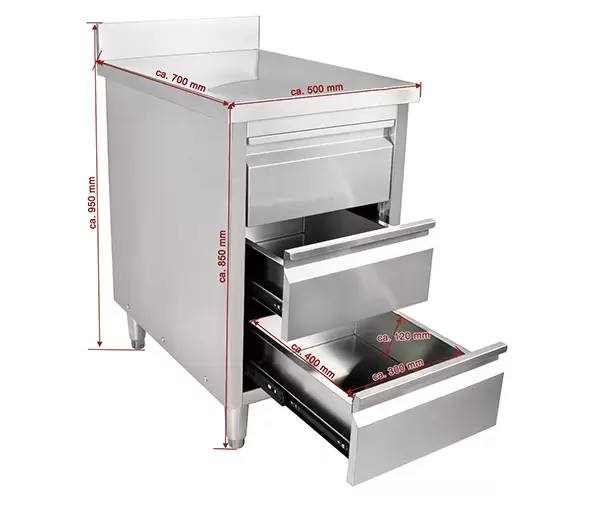 Masa inox tip dulap 500 x 700 x 950 mm cu rebord BSS-70A [1]