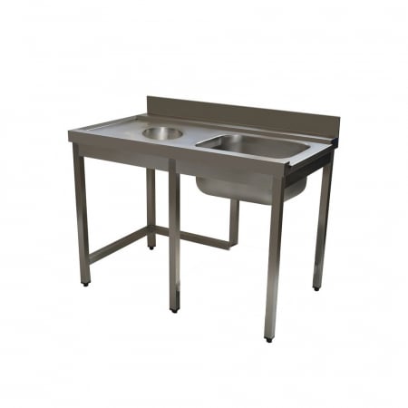 Mese intrare - Masa intrare cu montare pe stanga pentru masina de spalat vase si orificiu debarasare, latime 700 mm