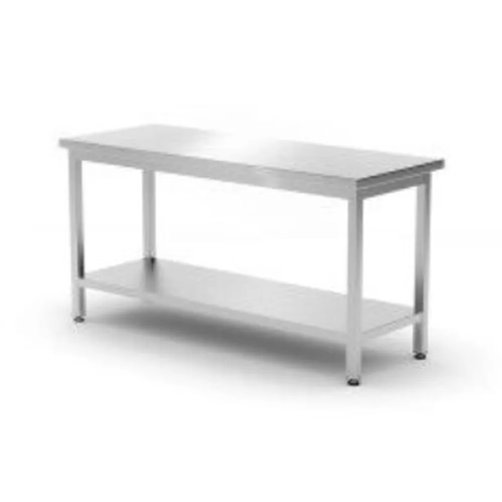 Mese de lucru inox - Masa lucru centrala cu raft, inox, 1200x600x850mm