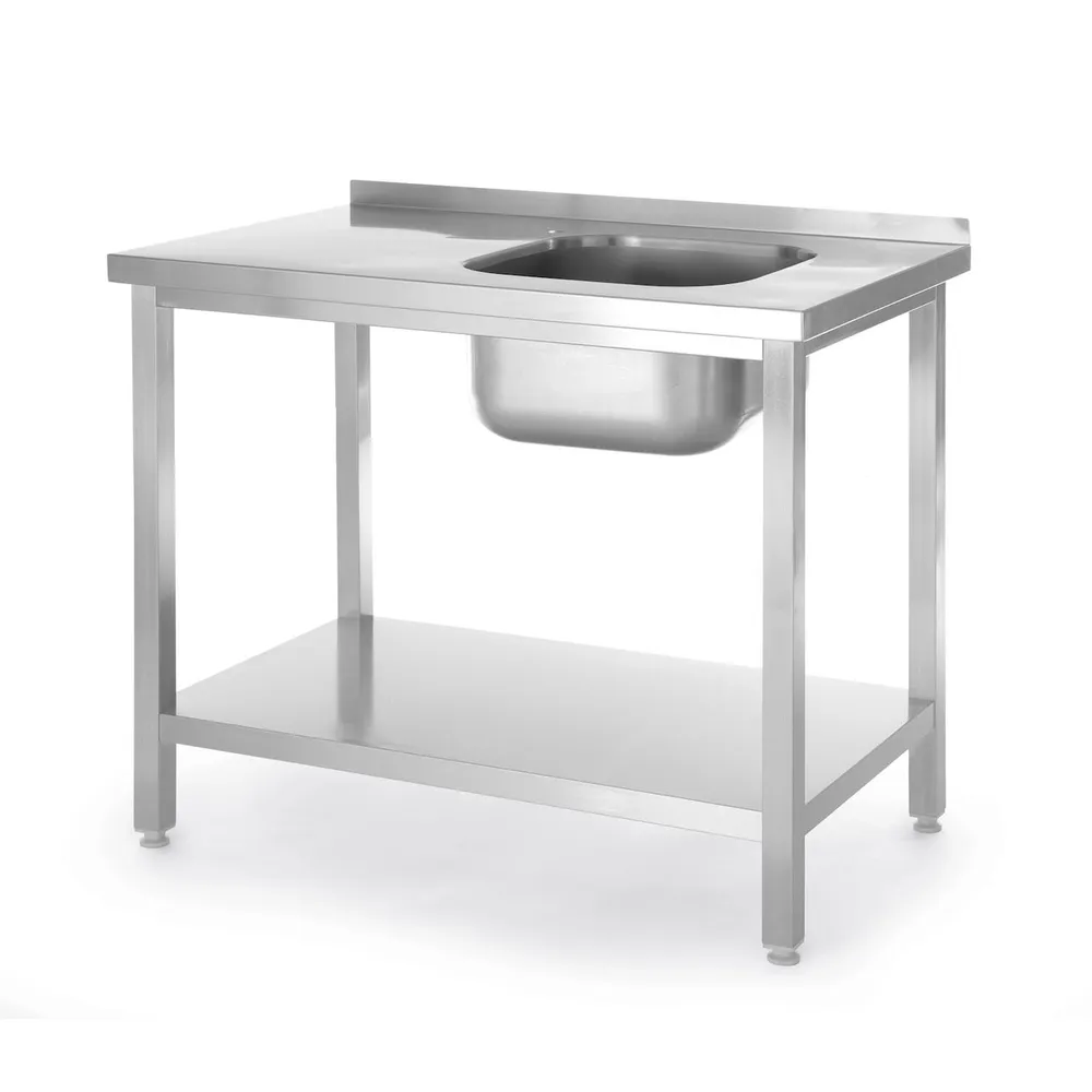 Spalatoare inox cu 1 cuva - Masa lucru inox sudata, raft jos, 120x60x85 cm