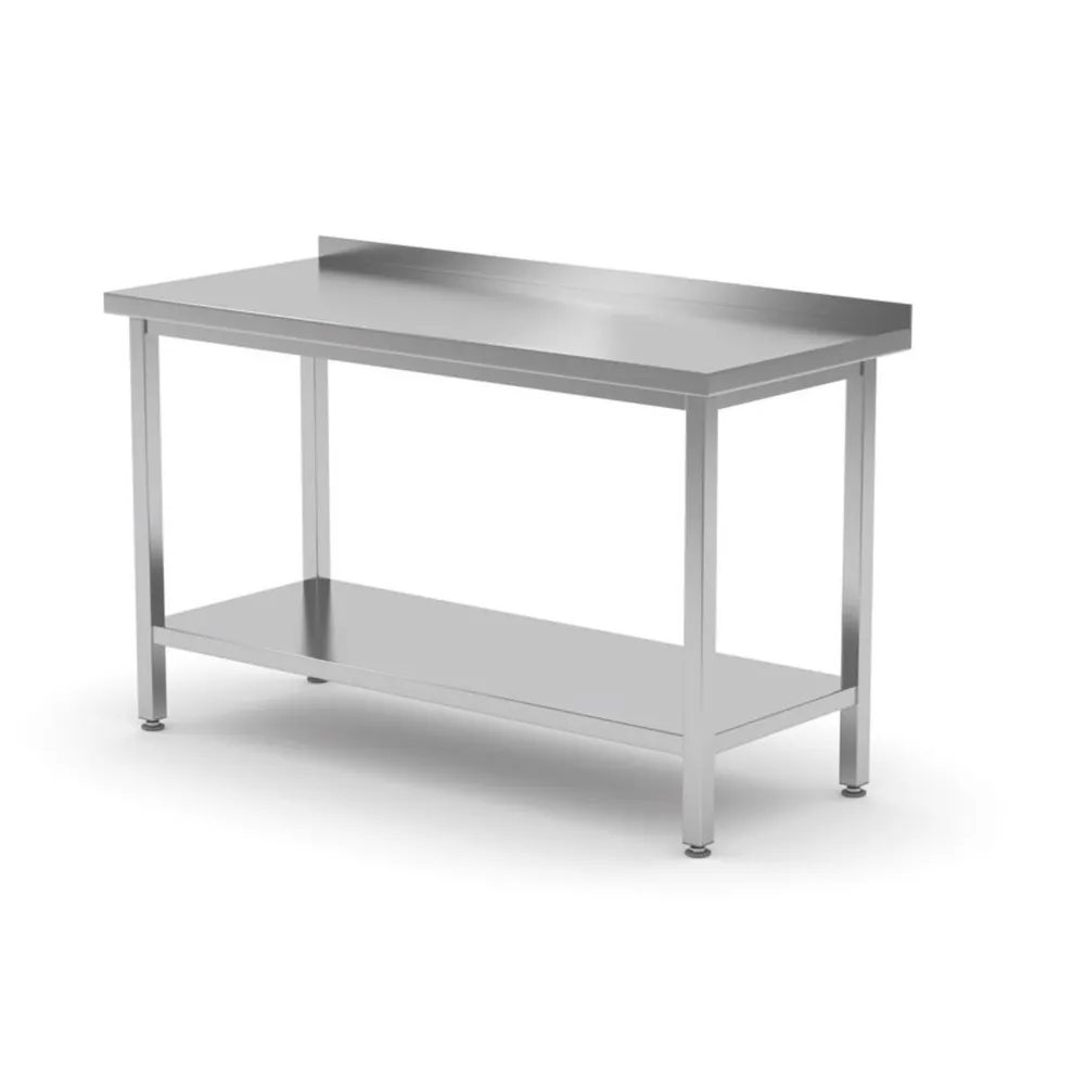 Mobilier inox - Masa lucru perete cu polita, inox, 1800x700x850mm
