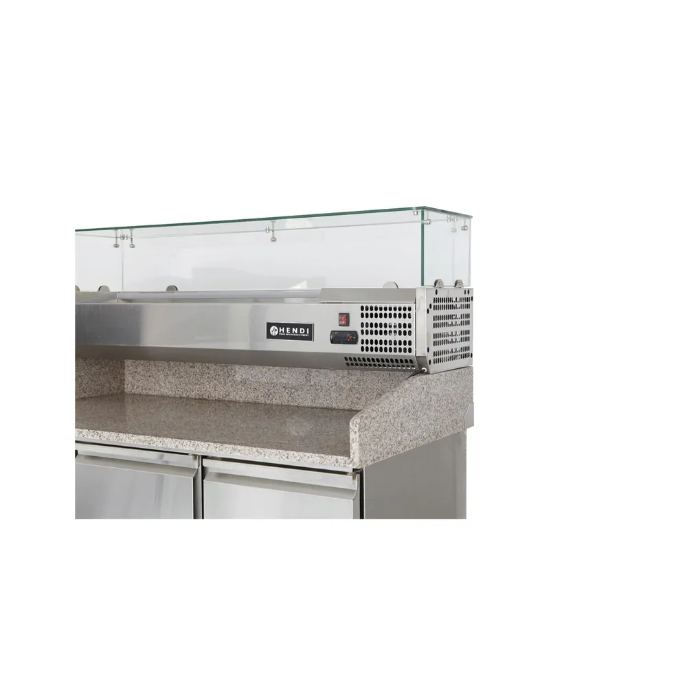 Masa pizza cu 3 usi si vitrina ingrediente, 140x70cm [1]