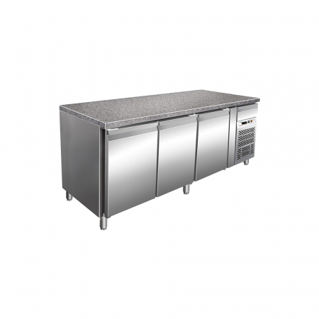 Echipamente Frigorifice - Masa pizza inox cu 3 usi si agregat lateral, 613 litri, +2+8°C