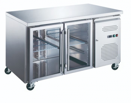 Echipamente Frigorifice - Masa rece din inox 136cm, 2 usi sticla, iluminare LED
