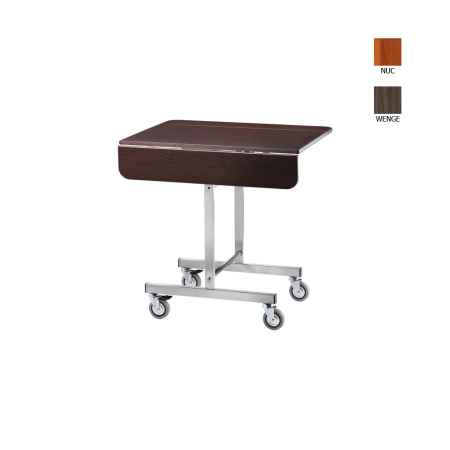 Mobilier inox - Masa trasport mic dejun, culoare nuc, 800x530x800(h) mm, CB970
