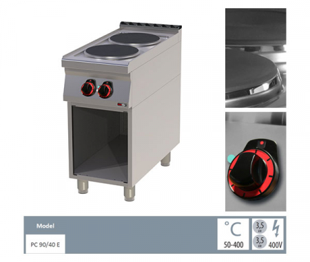 Masina de gatit electrica 2 plite rotunde cu suport, 2x3,5 kW, linia 900, SP90/40E [1]