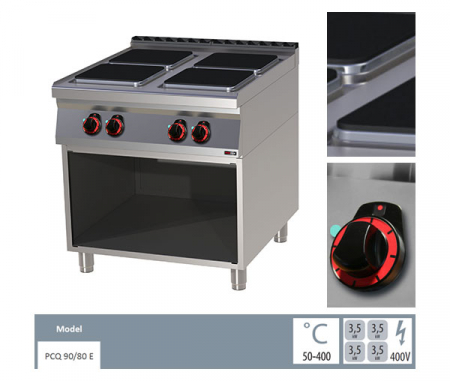 Masina de gatit electrica 4 plite patrate cu suport, 4x3,5 kW, linia 900, SPQ90/80E [1]