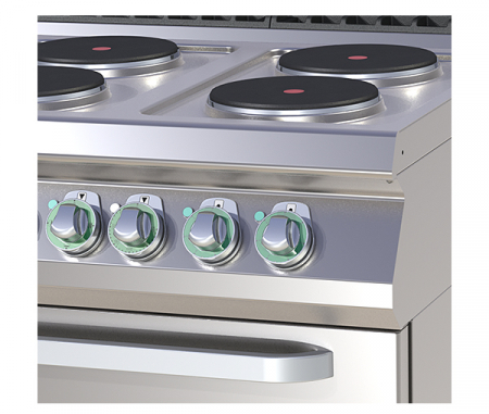 Masina de gatit electrica 6 plite rotunde cu cuptor GN 2/1, 6x2,6 kW, linia 700, SPT7120-21E [1]