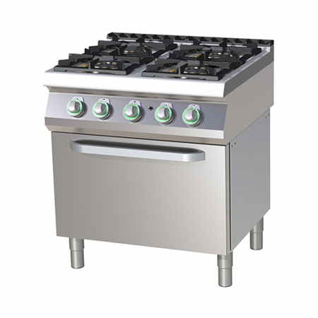 Linia 700 - Masina de gatit gaz cu 4 arzatoare fonta cu cuptor gaz, 4,5+3x7,5 kW, linia 700, SPT780-21G