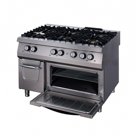 Masina de gatit gaz cu 6 arzatoare fonta cu cuptor electric, 3x6 kW si 3x10 kW, linia 900 [1]