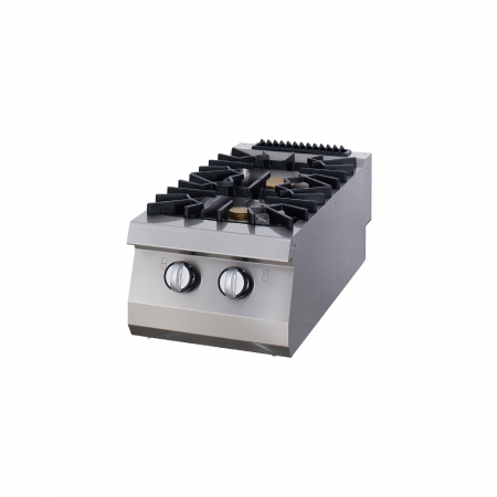 Linia 900 - Masina de gatit pe gaz cu 2 arzatoare de banc, 6+10 kW, 400x900x280 mm, linia 900