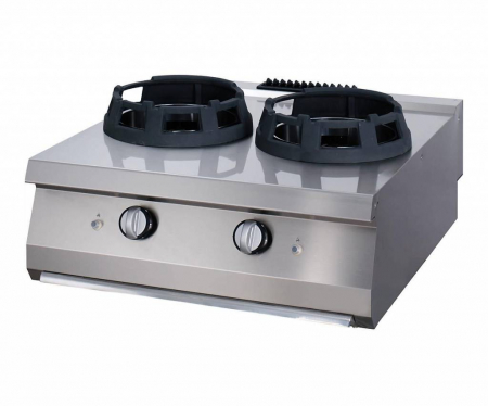 Aragaze wok - Masina de gatit pe gaz tip wok cu 2 arzator 28 kW, de banc