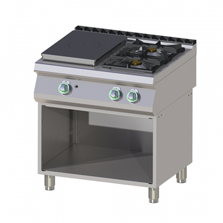 Bucatarie calda - Masina de gatit tip frantuzesc 3 arzatoare cu suport, 8,5+4+6,6 kW, linia 700, STPS780G