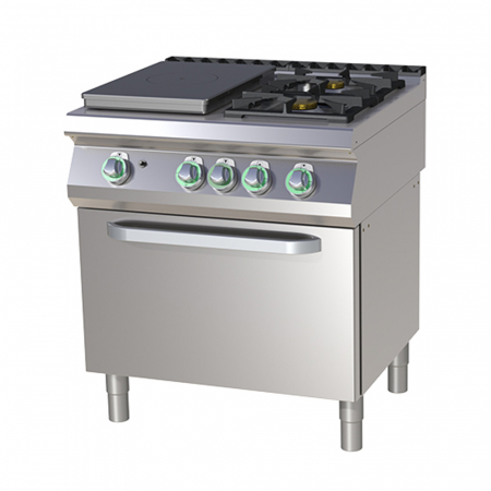 Bucatarie calda - Masina de gatit tip frantuzesc 3 arzatoare cuptor electric, 8,5+4+6,6 kW, linia 700, STPST780-21GE