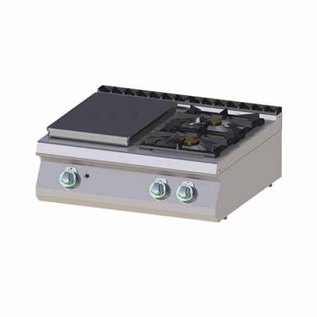 Bucatarie calda - Masina de gatit tip frantuzesc 3 arzatoare de banc, 8,5+4+6,6 kW, linia 700, STPS708G