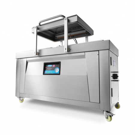 Echipamente Preparare - Masina de vidat cu 2 camere 4×600 mm cu suport si roti, 230V, 2x0,75 kW
