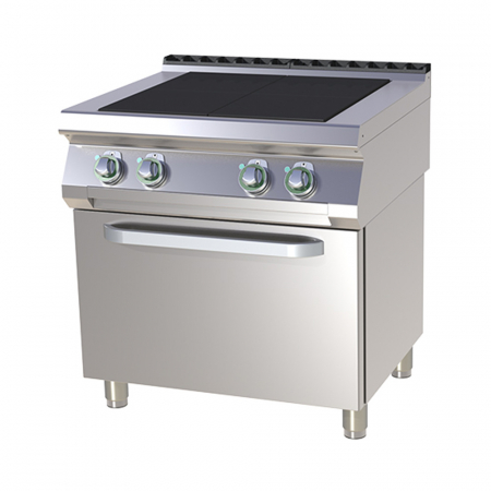 Bucatarie calda - Masina gatit electrica 4 plite radianta cu cuptor GN 2/1, 4x3 kW, linia 700, SPLT780-21E