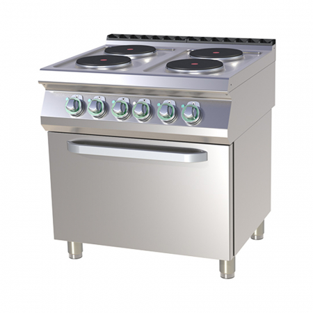 Linia 700 - Masina gatit electrica 4 plite rotunde cu cuptor GN1/1, 4x2,6 kW, linia 700, SPT780-11E