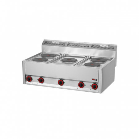 Linia 600 - Masina gatit electrica 5 plite de banc, 5x2 kW, 400V, linia 600, SP90/5ELS