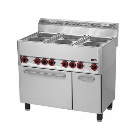 Bucatarie calda - Masina gatit electrica 6 plite cu cuptor 400V SPT90ELS