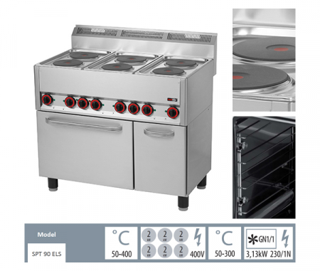 Masina gatit electrica 6 plite cu cuptor 400V SPT90ELS [1]