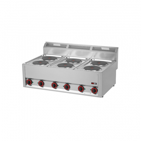 Linia 600 - Masina gatit electrica 6 plite de banc, 6x2 kW, 400V, linia 600, SP90ELS