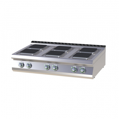 Linia 700 - Masina gatit electrica 6 plite patrate de banc, 6x2,6 kW, linia 700, SPQ7012E