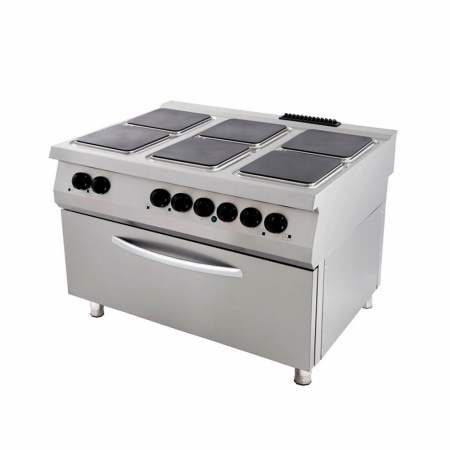Linia 900 - Masina gatit electrica cu 6 plite patrate si cuptor, 33 kW, 400V, linia 900