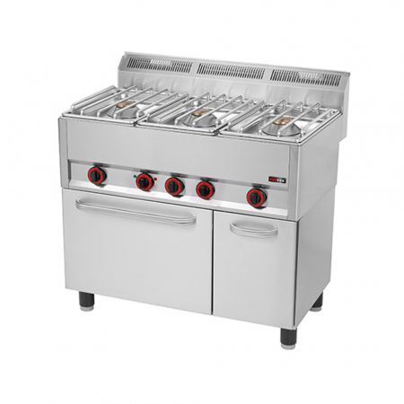 Linia 600 - Masina gatit gaz 3 arzatoare (3x8kW) cu cuptor 3,13kW, linia 600, SPT93GLS