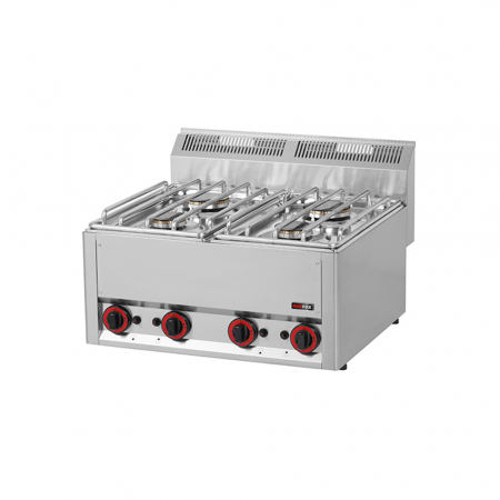 Linia 600 - Masina gatit gaz 4 arzatoare de banc, (2x3 + 2x3,6 kW), linia 600, SP60GL