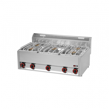 Linia 600 - Masina gatit gaz 5 arzatoare de banc, 5x4,5 kW, linia 600, SP90/5GLS