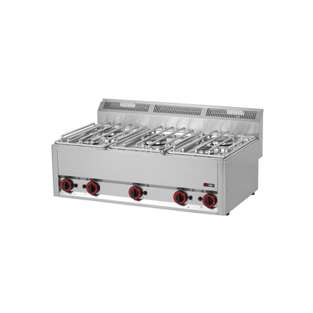 Linia 600 - Masina gatit gaz 5 arzatoare de banc, (2x3 + 3x3,6 kW), linia 600, SP90/5GL